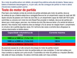 Se o motor de partida estiver com defeito, ele exigirá força elétrica extra-alta da bateria. Nesse caso,a 
bateria é fortemen