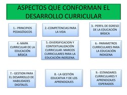 ASPECTOS QUE CONFORMAN EL 
DESARROLLO CURRICULAR 
1.- PRINCIPIOS 
PEDAGÓGICOS 
9.- ESTANDARES 
CURRICULARES Y 
APRENDIZAJES