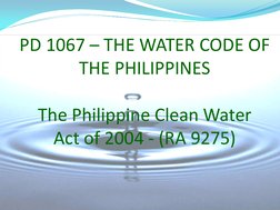 Pd 1067 Overview of PD 1067: Water Code | PDF | Clean Water Act | Water Resources