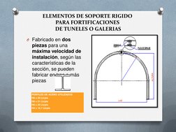 ELEMENTOS DE SOPORTE RIGIDO  
PARA FORTIFICACIONES  
DE TUNELES O GALERIAS 
O Fabricado en dos 
piezas para una 
máxima veloc