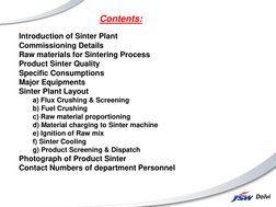 Sinter Plant Process Overview at JSW Dolvi | PDF | Iron Ore | Combustion
