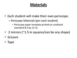 Building a Simple Periscope | PDF | Reflection (Physics) | Mirror