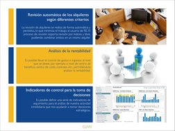 Es posible deﬁnir una serie de indicadores de 
seguimiento para el análisis de nuestra actividad 
inmobiliaria que nos ayudar