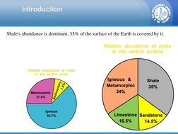 Shale's abundance is dominant, 35% of the surface of the Earth is covered by it. 
Introduction 
