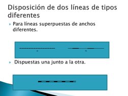 Para líneas superpuestas de anchos 
diferentes.  
 
 
 
 
 Dispuestas una junto a la otra. 
