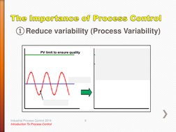 ①Reduce variability (Process Variability) 
 
 
 
9 
 
Industrial Process Control 2014 
Introduction To Process Control 
