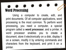 Introduction to Word Processing Basics | PDF | Microsoft Word | Word ...