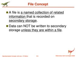 10.3 
Silberschatz, Galvin and Gagne ©2009 
Operating System Concepts  with Java – 8th Edition 
File Concept 
A file is a na