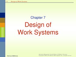 Chap 7 Design of Work Systems | PDF | Operations Management | Employment