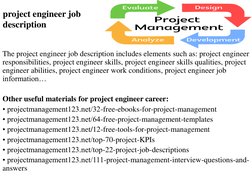 Project Engineer Position Project Engineer Job Description Overview | PDF | Engineer ...