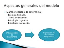 Marcos teóricos de referencia: 
◦Ecología humana. 
◦Teoría de sistemas. 
◦Psicología cognitiva. 
◦Psicología humanista. Aspe