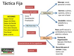 Táctica Fija 
TÁCTICA FIJA 
ACCIONES 
Saque Inicial 
Saque de Meta 
Saque de Banda 
Tiro de Esquina 
Tiro Libre Directo 
Tiro