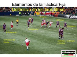 Elementos de la Táctica Fija 
Defensiva en los tiros libres. 
2) Barrera:  un bloque 
o dividida 
3) Marca 
4) Líberos 
5) Vi