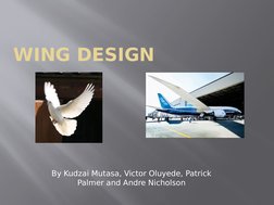 WING DESIGN
By Kudzai Mutasa, Victor Oluyede, Patrick 
Palmer and Andre Nicholson
