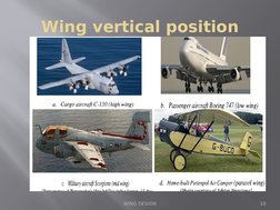 Wing vertical position
WING DESIGN
10
