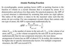 Atomic Packing Fraction Explained | PDF | Crystal Structure ...