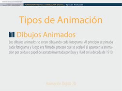 Fundamentos del Lenguaje en la Animación Digital
FUNDAMENTOS DE LA ANIMACIÓN DIGITAL / Tipos de Animación
Paolo Arévalo Ortiz