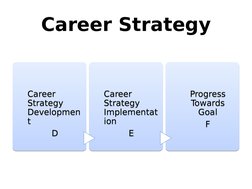 Career Strategy
Career 
Strategy 
Developmen
t
D
Career 
Strategy 
Developmen
t
D
Career 
Strategy 
Implementat
ion
E
Career