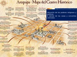 Ubicación de los poderes religiosos y 
políticos.
A demás de las casas y conventos 
coloniales.
