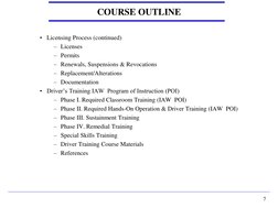 Master Driver Trainer Program Overview | PDF | Dangerous Goods ...