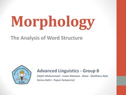 Morphology 
The Analysis of Word Structure 
Advanced Linguistics - Group 8 
[Nafiri Muhammadi - Irwan Ridwana - Nana - Mukhta