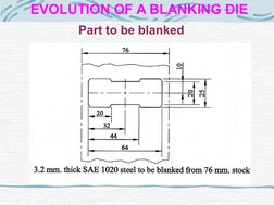  
 
EVOLUTION OF A BLANKING DIE
Part to be blanked 

