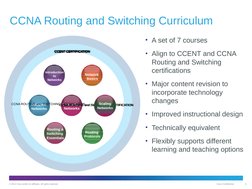 © 2012 Cisco and/or its affiliates. All rights reserved.
Cisco Confidential
5
CCNA Routing and Switching Curriculum
• A set o