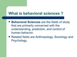 Behavior In Science Introduction to Behavioral Sciences | PDF | Behavior | Psychology