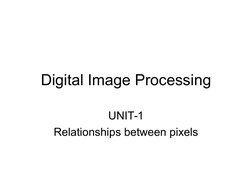 Digital Image Processing
UNIT-1
Relationships between pixels

