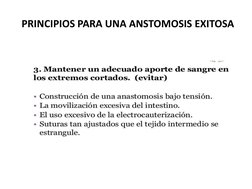 PRINCIPIOS PARA UNA ANSTOMOSIS EXITOSA 
