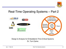 2.1
tjwc - 17-Mar-09
Real-Time Operating Systems
Real-Time Operating Systems – Part 2
Design & Analysis for Embedded & Time-C