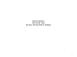 Control System FAT & SAT Testing Guide | PDF | Electrical Wiring ...