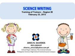 Training of Trainers – Region III
February 25, 2015
ARIES N. OLIVEROS
0915-9656107
oliveros_aries12@yahoo.com.ph
School Paper