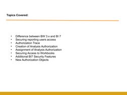 BI 7 Security: User Access & Authorization | PDF | Hierarchy ...