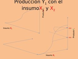 Producción Y1 con el 
insumoX1 y X2
ProductoY1
ProductoY1
Insumo X2
Insumo X1
1000
1500
