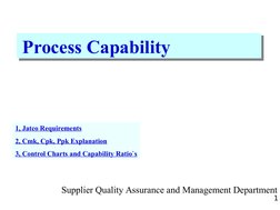 1
Supplier Quality Assurance and Management Department
Process Capability
Process Capability
1, Jatco Requirements
2, Cmk, Cp