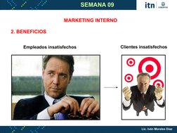 MARKETING INTERNO
2. BENEFICIOS
Empleados insatisfechos
Clientes insatisfechos
                   
         
Lic. Iván Morale