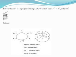 Spherical Triangle Problem Solutions | PDF