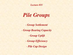 Pile Group Design and Analysis Methods | PDF | Deep Foundation ...