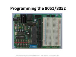 Programming	  the	  8051/8052	  
CSCI	  255:	  Introduc/on	  to	  Embedded	  Systems	  •	  	  Keith	  Vertanen