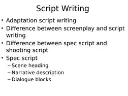 Script Writing | PDF | Screenplay | Writing