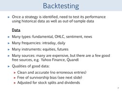 Python Backtesting for Quantitative Trading | PDF | Beta (Finance ...
