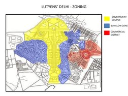 LUTYENS’ DELHI - ZONING
GOVERNMENT 
COMPLX
BUNGLOW ZONE
COMMERCIAL 
DISTRICT
