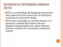 ECD in Language Testing Design | PDF | Prototype | Educational Assessment