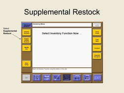 Supplemental Restock
Select 
Supplemental 
Restock
