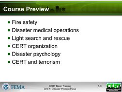 CERT Basic Training: Disaster Preparedness | PDF | Emergency Management ...