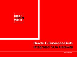 Oracle E-Business Suite 
Integrated SOA Gateway
