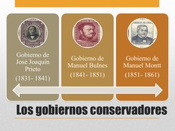 Los gobiernos conservadores 
Gobierno de 
José Joaquín 
Prieto
(1831- 1841)
Gobierno de 
José Joaquín 
Prieto
(1831- 1841)
Go