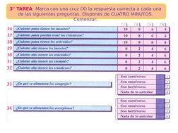 3° TAREA  Marca con una cruz (X) la respuesta correcta a cada una 
de las siguientes preguntas. Dispones de CUATRO MINUTOS.