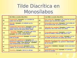 42
5
1
0011 0010 1010 1101 0001 0100 1011
Tilde Diacrítica en 
Monosílabos
7
